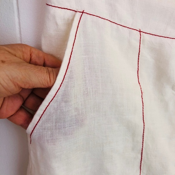 🌸SOLD🌸 Amadi Anthropologie Jupe 100% Linen Skirt - Picture 5 of 9